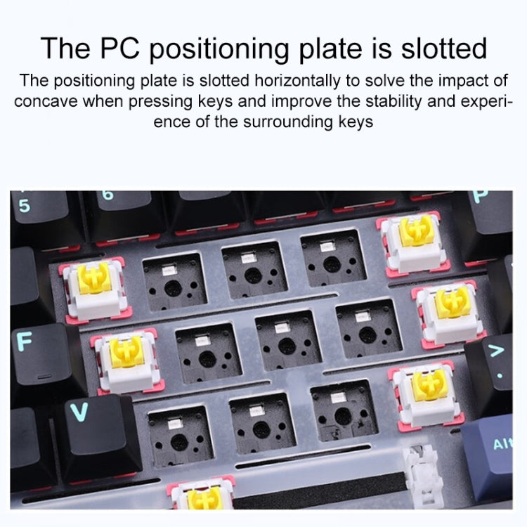 AULA F87 87 Keys Wired/2.4G/Bluetooth Three Model Customized RGB Mechanical Keyboard(White Grey Blue) - free shipping - PMC TechLife - Order now!