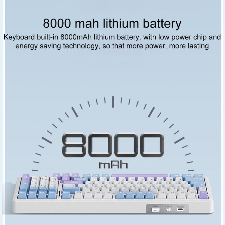 AULA F99 99 Keys Wired/2.4G/Bluetooth Three Model Customized RGB Mechanical Keyboard(Smoky Blue Sea Fog) - free shipping - PMC TechLife - Order now!