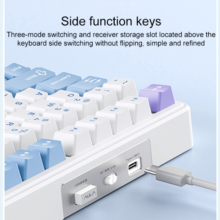 AULA F99 Pro 99 Keys Wired/2.4G/Bluetooth Three Model Customized RGB Mechanical Keyboard(Gradient Grey Side Carving) - Wireless Keyboard by AULA | Online Shopping South Africa | PMC TechLife | Buy Now Pay Later Mobicred