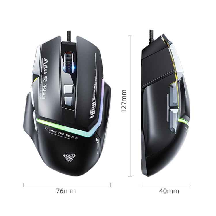 AULA S12 Pro 12800DPI Wired RGB Gaming Mouse(White) - Wired Mice by AULA | Online Shopping South Africa | PMC TechLife | Buy Now Pay Later Mobicred