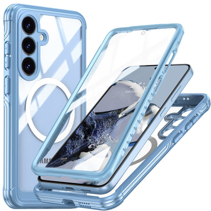 For Samsung Galaxy S25 5G Tempered Glass MagSafe Phone Case(Sky Blue) - Galaxy S25 5G Cases by PMC Jewellery | Online Shopping South Africa | PMC Jewellery | Buy Now Pay Later Mobicred