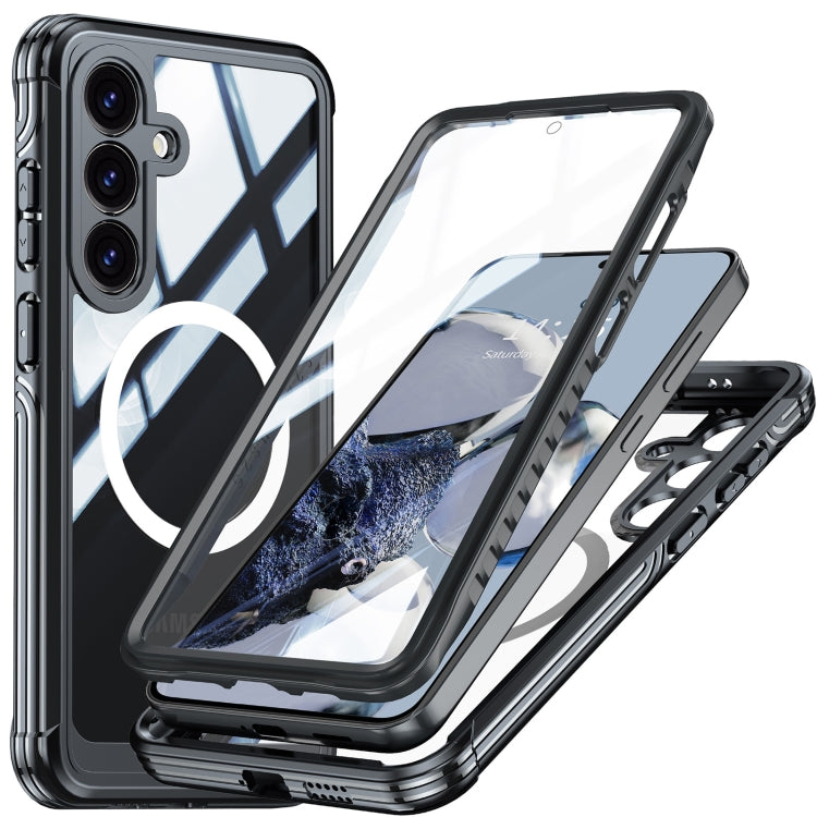 For Samsung Galaxy S25+ 5G RedPepper Tempered Glass MagSafe Phone Case(Black) - Galaxy S25+ 5G Cases by RedPepper | Online Shopping South Africa | PMC Jewellery | Buy Now Pay Later Mobicred