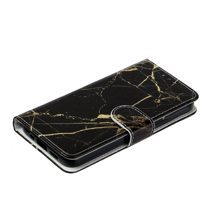 For Samsung Galaxy S25 5G Colored Drawing Marble Pattern Leather Phone Case(Black Gold Marble) - Galaxy S25 5G Cases by PMC Jewellery | Online Shopping South Africa | PMC Jewellery | Buy Now Pay Later Mobicred