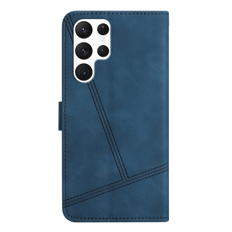 For Samsung Galaxy S25 Ultra 5G Skin-feel Stitching Leather Phone Case(Blue) - Galaxy S25 Ultra 5G Cases by PMC Jewellery | Online Shopping South Africa | PMC Jewellery | Buy Now Pay Later Mobicred