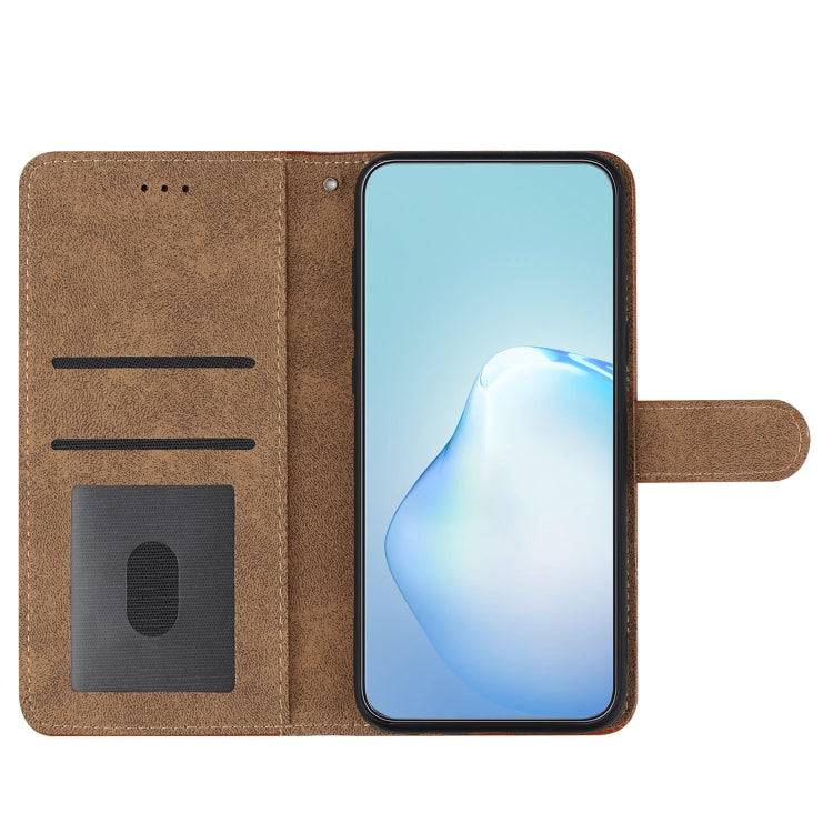 For Samsung Galaxy S25 5G Cowhide Texture Stitching Leather Phone Case(Coffee) - Galaxy S25 5G Cases by PMC Jewellery | Online Shopping South Africa | PMC Jewellery | Buy Now Pay Later Mobicred