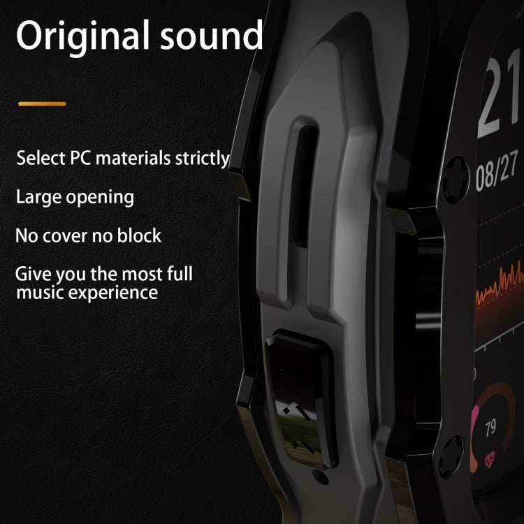 For Apple Watch Ultra 1 / 2 49mm RedPepper Armor Metal Case Integrated Silicone Watch Band(Black) - Watch Cases by RedPepper | Online Shopping South Africa | PMC Jewellery | Buy Now Pay Later Mobicred