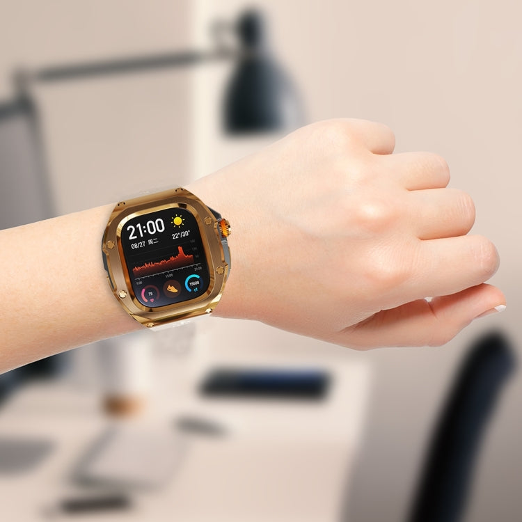 For Apple Watch Ultra 1 / 2 49mm RedPepper Armor Metal Case Integrated Silicone Watch Band(Gold Black White) - free shipping - PMC Jewellery - Order now!