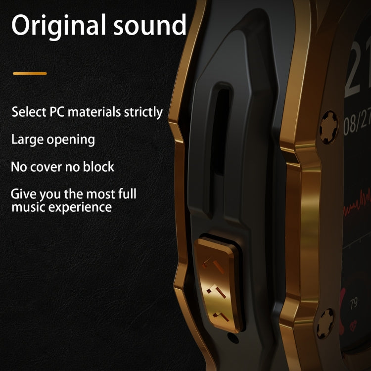 For Apple Watch Ultra 1 / 2 49mm RedPepper Armor Metal Case Integrated Silicone Watch Band(Gold Black White) - free shipping - PMC Jewellery - Order now!