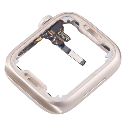 For Apple Watch Series 7 / 8 / 9 45MM GPS Aluminium Alloy Middle Frame Bezel Plate with Crown Spin Axis Flex Cable(Starlight) - Middle Frame by PMC Jewellery | Online Shopping South Africa | PMC Jewellery | Buy Now Pay Later Mobicred