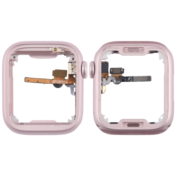 For Apple Watch Series 9 41MM GPS Aluminium Alloy Middle Frame Bezel Plate with Crown Spin Axis Flex Cable(Pink) - Middle Frame by PMC Jewellery | Online Shopping South Africa | PMC Jewellery | Buy Now Pay Later Mobicred