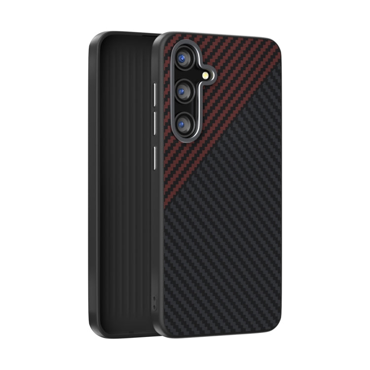 For Samsung Galaxy S25+ 5G / S24+ 5G ABEEL C Carbon Fiber Series 6D Micro Relief MagSafe Phone Case(Black Red) - Galaxy S25+ 5G Cases by PMC Jewellery | Online Shopping South Africa | PMC Jewellery | Buy Now Pay Later Mobicred