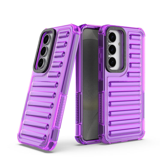 For Samsung Galaxy S25 5G High Transparency TPU Hybrid PC Airbag Phone Case(Transparent Purple) - Galaxy S25 5G Cases by PMC Jewellery | Online Shopping South Africa | PMC Jewellery | Buy Now Pay Later Mobicred