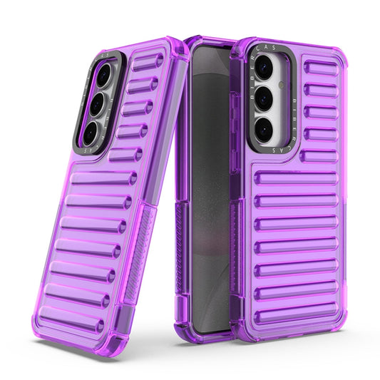 For Samsung Galaxy S25+ 5G High Transparency TPU Hybrid PC Airbag Phone Case(Transparent Purple) - Galaxy S25+ 5G Cases by PMC Jewellery | Online Shopping South Africa | PMC Jewellery | Buy Now Pay Later Mobicred