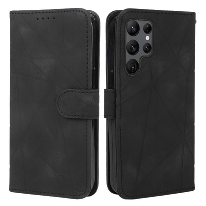 For Samsung Galaxy S25 Ultra 5G Skin Feel Geometric Lines Leather Phone Case(Black) - Galaxy S25 Ultra 5G Cases by PMC Jewellery | Online Shopping South Africa | PMC Jewellery | Buy Now Pay Later Mobicred