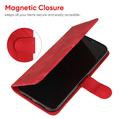 For Samsung Galaxy S25 Ultra 5G Skin Feel Geometric Lines Leather Phone Case(Red) - Galaxy S25 Ultra 5G Cases by PMC Jewellery | Online Shopping South Africa | PMC Jewellery | Buy Now Pay Later Mobicred