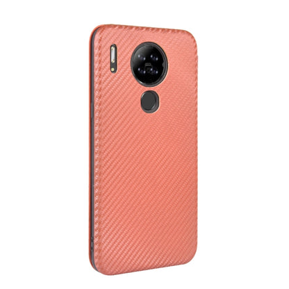 For Blackview A80 Carbon Fiber Texture Horizontal Flip TPU + PC + PU Leather Case with Card Slot(Brown) - More Brand by PMC Jewellery | Online Shopping South Africa | PMC Jewellery | Buy Now Pay Later Mobicred