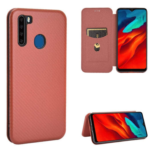 For Blackview A80 Pro Carbon Fiber Texture Horizontal Flip TPU + PC + PU Leather Case with Card Slot(Brown) - More Brand by PMC Jewellery | Online Shopping South Africa | PMC Jewellery | Buy Now Pay Later Mobicred