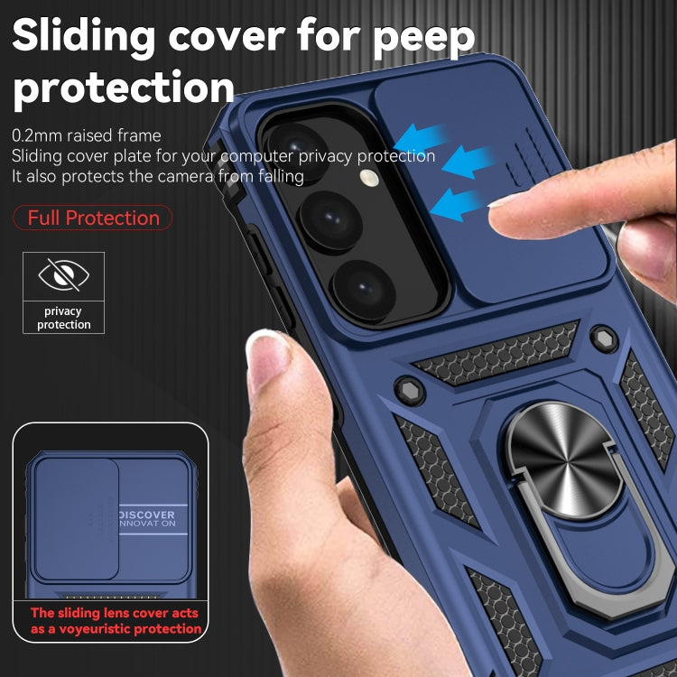 For Samsung Galaxy S25 5G Sliding Camshield Holder Phone Case(Blue) - Galaxy S25 5G Cases by PMC Jewellery | Online Shopping South Africa | PMC Jewellery | Buy Now Pay Later Mobicred