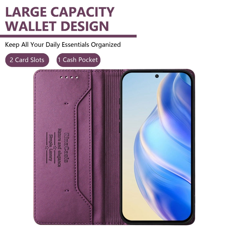 For Huawei Pura 70 Pro / Pura 70 Pro+ RC01 Dual-Folded Magnetic Suction RFID Leather Phone Case(Violet) - Huawei Cases by PMC Jewellery | Online Shopping South Africa | PMC Jewellery | Buy Now Pay Later Mobicred