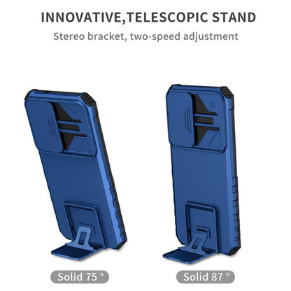 For Samsung Galaxy S25+ 5G Stereoscopic Holder Sliding Camshield Phone Case(Blue) - Galaxy S25+ 5G Cases by PMC Jewellery | Online Shopping South Africa | PMC Jewellery | Buy Now Pay Later Mobicred