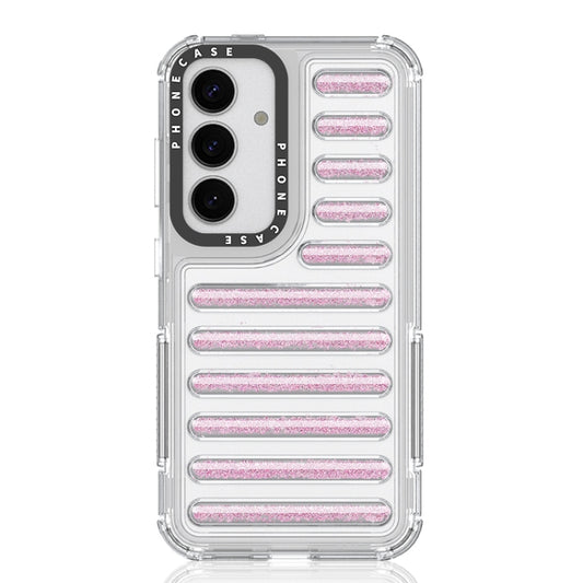 For Samsung Galaxy S25 5G Capsule Glitter TPU Hybrid PC Airbag Phone Case(Pink) - Galaxy S25 5G Cases by PMC Jewellery | Online Shopping South Africa | PMC Jewellery | Buy Now Pay Later Mobicred