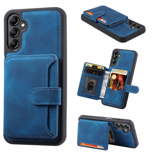 For Samsung Galaxy S25 5G Skin Feel Dream RFID Anti-theft PU Card Bag Phone Case(Peacock Blue) - Galaxy S25 5G Cases by PMC Jewellery | Online Shopping South Africa | PMC Jewellery | Buy Now Pay Later Mobicred