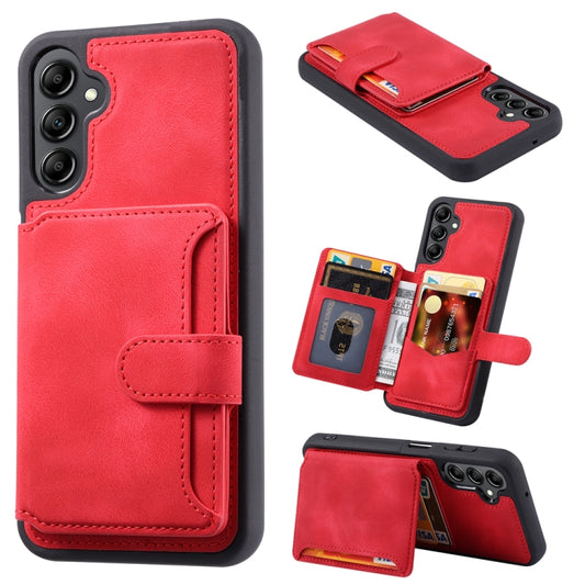 For Samsung Galaxy S25+ 5G Skin Feel Dream RFID Anti-theft PU Card Bag Phone Case(Red) - Galaxy S25+ 5G Cases by PMC Jewellery | Online Shopping South Africa | PMC Jewellery | Buy Now Pay Later Mobicred