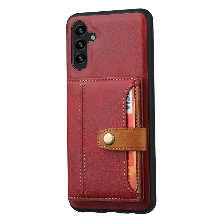 For Samsung Galaxy S25 5G Calfskin Card Slot TPU Hybrid PU Phone Case(Red) - Galaxy S25 5G Cases by PMC Jewellery | Online Shopping South Africa | PMC Jewellery | Buy Now Pay Later Mobicred