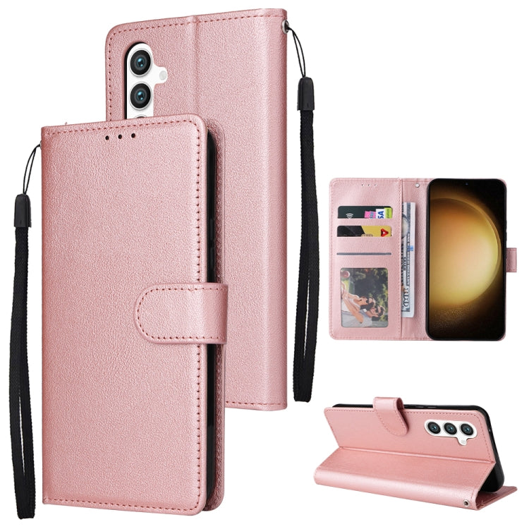 For Samsung Galaxy S25+ 5G 3-Card Slots Multifunctional Leather Phone Case(Rose Gold) - Galaxy S25+ 5G Cases by PMC Jewellery | Online Shopping South Africa | PMC Jewellery | Buy Now Pay Later Mobicred