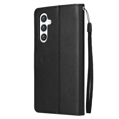 For Samsung Galaxy S25 5G 3-Card Slots Multifunctional Leather Phone Case(Black) - Galaxy S25 5G Cases by PMC Jewellery | Online Shopping South Africa | PMC Jewellery | Buy Now Pay Later Mobicred