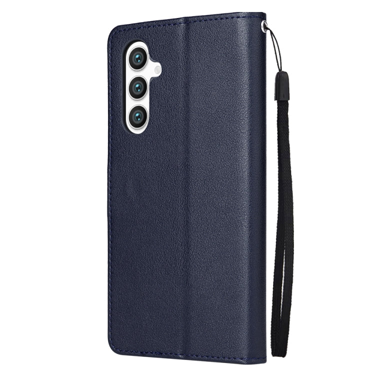 For Samsung Galaxy S25 5G 3-Card Slots Multifunctional Leather Phone Case(Blue) - Galaxy S25 5G Cases by PMC Jewellery | Online Shopping South Africa | PMC Jewellery | Buy Now Pay Later Mobicred