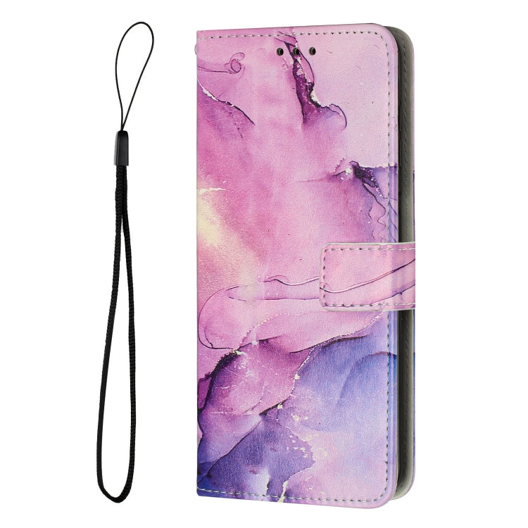 For Samsung Galaxy S25+ 5G Painted Marble Pattern Leather Phone Case(Purple) - Galaxy S25+ 5G Cases by PMC Jewellery | Online Shopping South Africa | PMC Jewellery | Buy Now Pay Later Mobicred