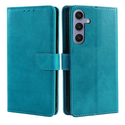 For Samsung Galaxy S25+ 5G Calf Texture Buckle Flip Leather Phone Case(Light Blue) - Galaxy S25+ 5G Cases by PMC Jewellery | Online Shopping South Africa | PMC Jewellery | Buy Now Pay Later Mobicred