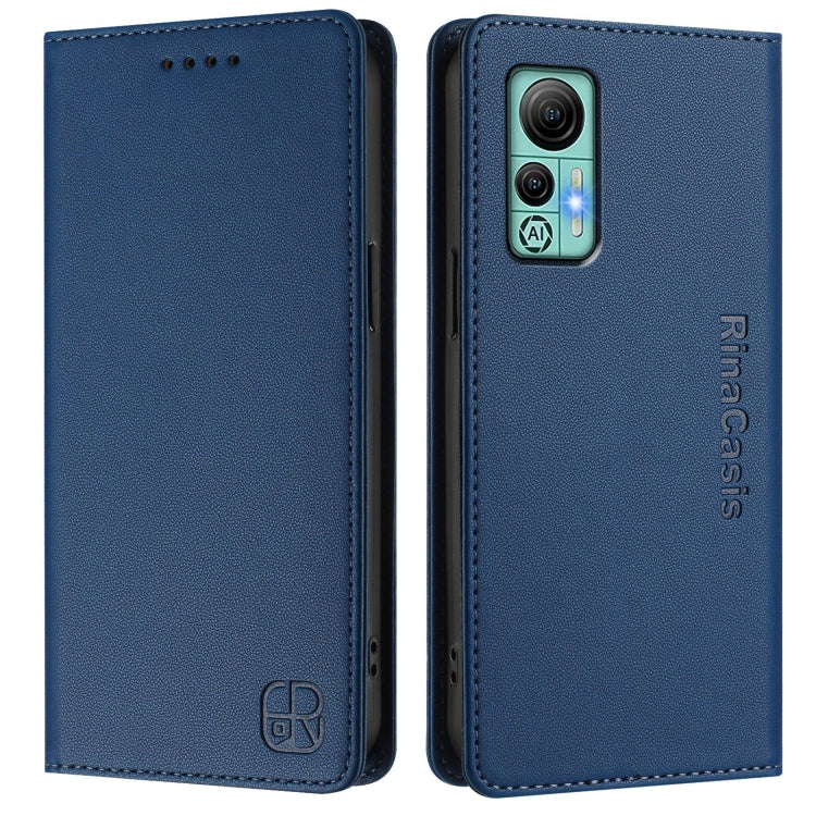 For Ulefone Note 14 RC01 Dual-Folded Magnetic Suction RFID Leather Phone Case(Dark Blue) - Ulefone Cases by PMC TechLife | Online Shopping South Africa | PMC TechLife | Buy Now Pay Later Mobicred