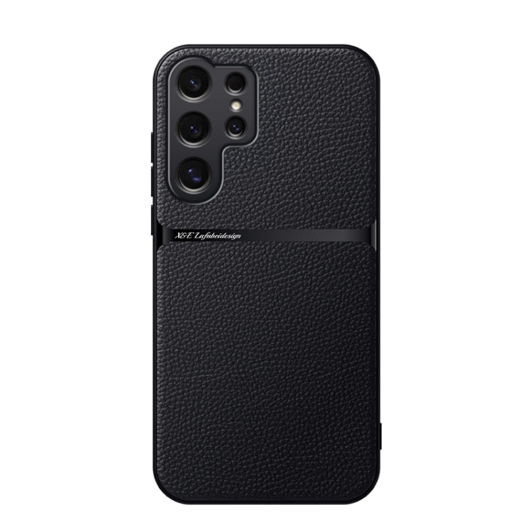 For Samsung Galaxy S25 Ultra 5G Litchi Leather Magnetic Full Coverage Shockproof Phone Case(Black) - Galaxy S25 Ultra 5G Cases by PMC Jewellery | Online Shopping South Africa | PMC Jewellery | Buy Now Pay Later Mobicred