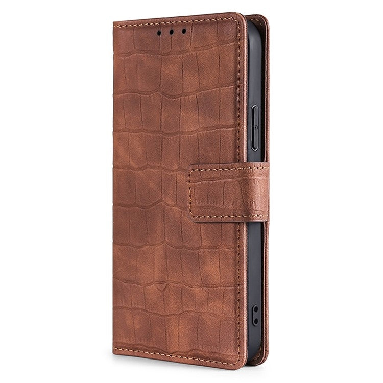 For Samsung Galaxy S25 Ultra 5G Skin Feel Crocodile Magnetic Clasp Leather Phone Case(Brown) - Galaxy S25 Ultra 5G Cases by PMC Jewellery | Online Shopping South Africa | PMC Jewellery | Buy Now Pay Later Mobicred