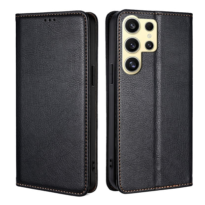 For Samsung Galaxy S25 Ultra 5G Gloss Oil Solid Color Magnetic Leather Phone Case(Black) - Galaxy S25 Ultra 5G Cases by PMC Jewellery | Online Shopping South Africa | PMC Jewellery | Buy Now Pay Later Mobicred