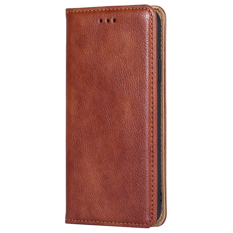 For Samsung Galaxy S25 Ultra 5G Gloss Oil Solid Color Magnetic Leather Phone Case(Brown) - Galaxy S25 Ultra 5G Cases by PMC Jewellery | Online Shopping South Africa | PMC Jewellery | Buy Now Pay Later Mobicred