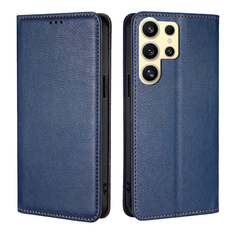 For Samsung Galaxy S25 Ultra 5G Gloss Oil Solid Color Magnetic Leather Phone Case(Blue) - Galaxy S25 Ultra 5G Cases by PMC Jewellery | Online Shopping South Africa | PMC Jewellery | Buy Now Pay Later Mobicred