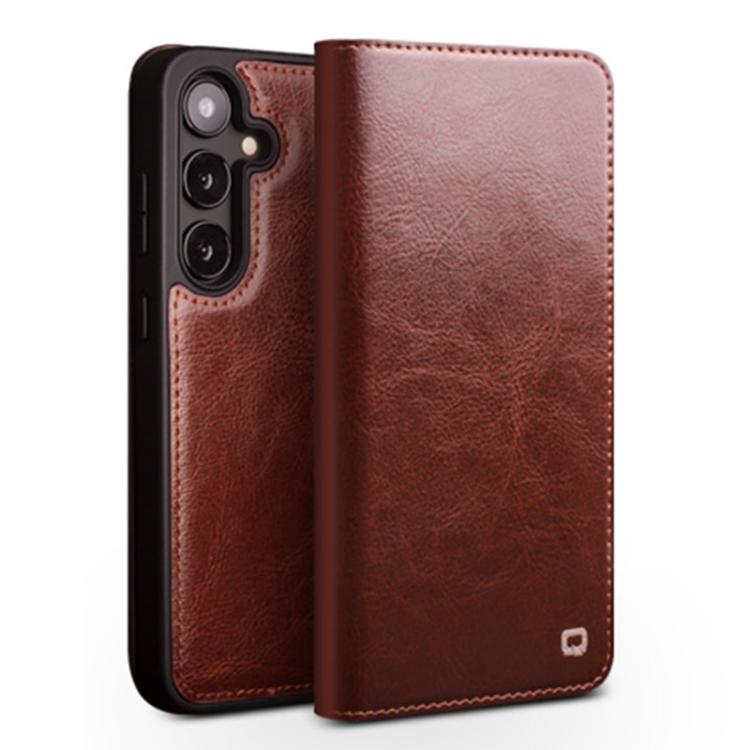 For Samsung Galaxy S25 5G QIALINO Genuine Leather Phone Case(Brown) - free shipping - PMC Jewellery - Order now!