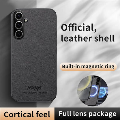 For Samsung Galaxy S25+ 5G HUIYI Leather Magnetic Phone Case(White) - Galaxy S25+ 5G Cases by PMC Jewellery | Online Shopping South Africa | PMC Jewellery | Buy Now Pay Later Mobicred