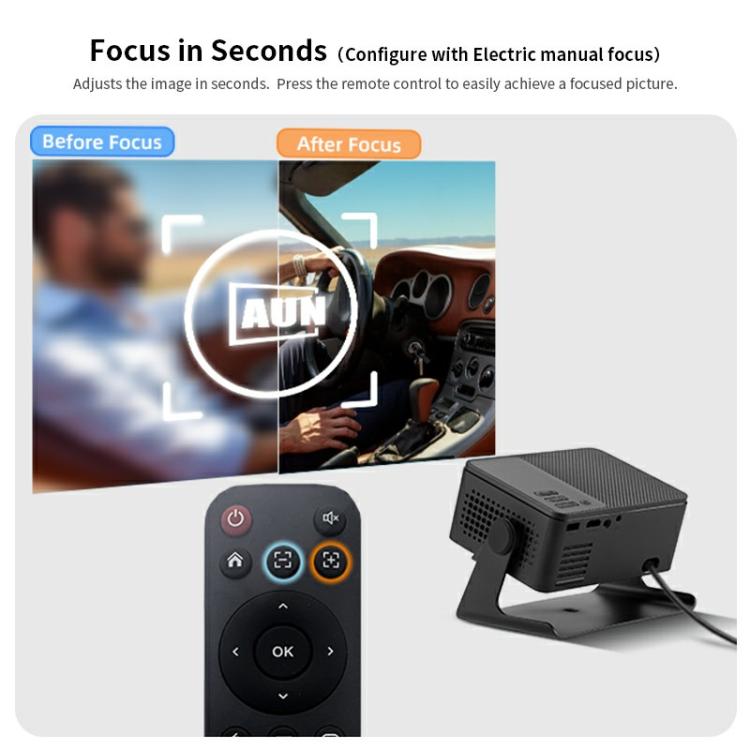 AUN A32 1280x720P 200ANSI D3100 CPU WIFI Display Smart Projector, EU Plug(Black) - LED Projector by AUN | Online Shopping South Africa | PMC TechLife | Buy Now Pay Later Mobicred