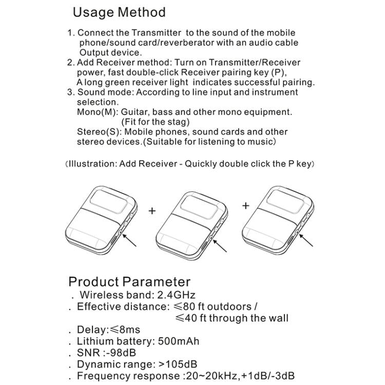 M6S Stereo Wireless In-Ear Monitor System 2.4G Transmitter & Receiver(Black) - Microphone by PMC TechLife | Online Shopping South Africa | PMC TechLife | Buy Now Pay Later Mobicred