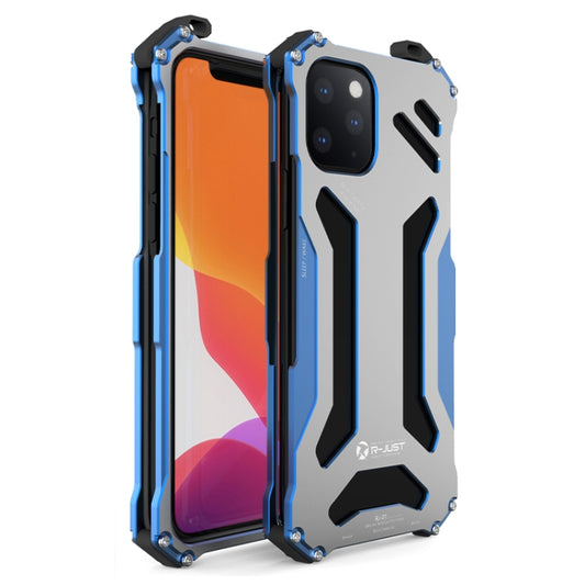 For iPhone 12 / 12 Pro R-JUST Shockproof Armor Metal Protective Case(Blue) - iPhone 12 / 12 Pro Cases by R-JUST | Online Shopping South Africa | PMC Jewellery | Buy Now Pay Later Mobicred