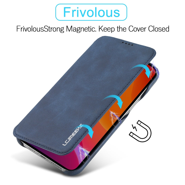 For iPhone 12 Pro Max LC.IMEEKE Hon Ancient Series Horizontal Flip Leather Case with Holder & Card Slot(Blue) - iPhone 12 Pro Max Cases by LC.IMEEKE | Online Shopping South Africa | PMC Jewellery | Buy Now Pay Later Mobicred