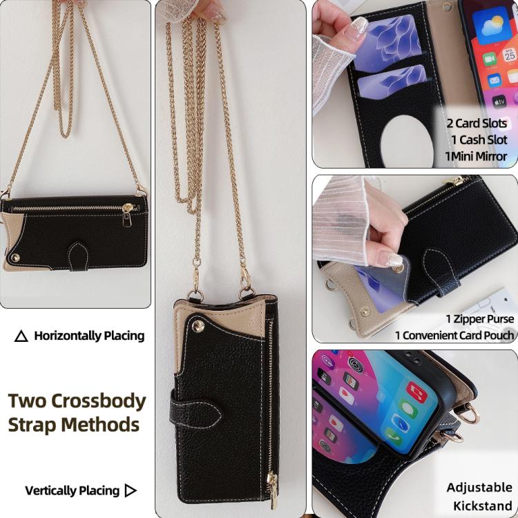 For Google Pixel 8 Crossbody Chain Fishtail Litchi Leather Phone Case(Black) - free shipping - PMC TechLife - Order now!