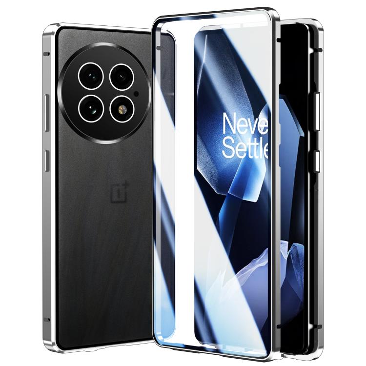 For OnePlus 13 Magnetic HD Tempered Glass Phone Case(Silver) - OnePlus Cases by PMC TechLife | Online Shopping South Africa | PMC TechLife | Buy Now Pay Later Mobicred