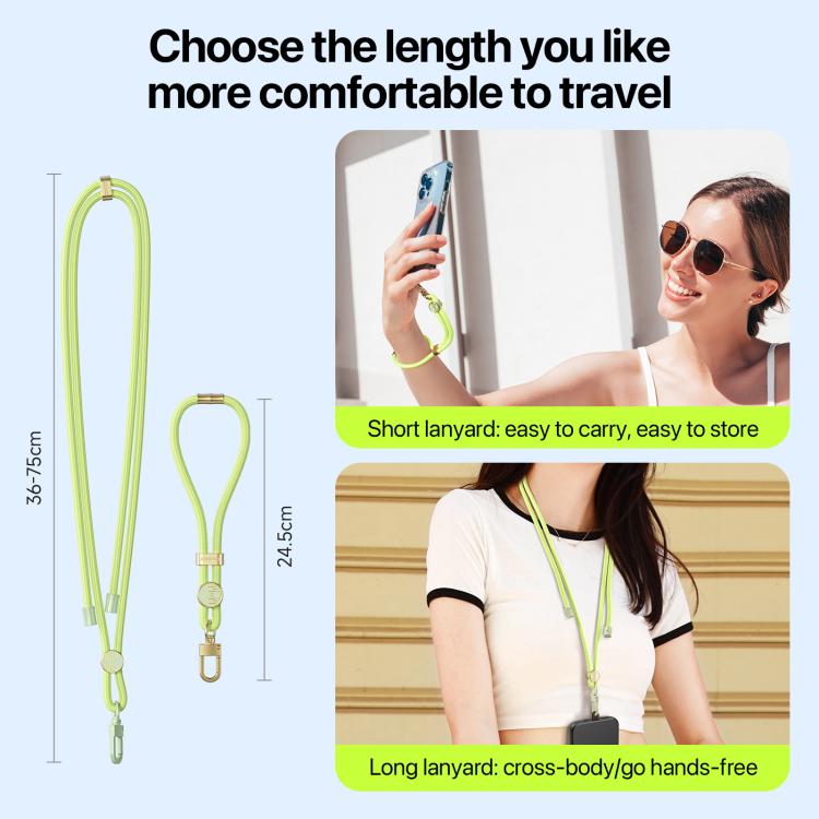 DUX DUCIS Garden Series Tile Pattern Adjustable Short Phone Lanyard(Green Yellow) - Lanyards & Wrist Straps by DUX DUCIS | Online Shopping South Africa | PMc TechLife | Buy Now Pay Later Mobicred