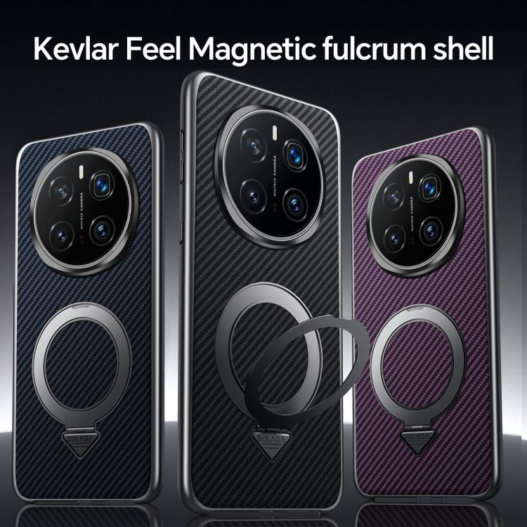 For Honor Magic7 Pro SULADA Kevlar Texture MagSafe Magnetic Holder Phone Case(Black) - Honor Cases by SULADA | Online Shopping South Africa | PMC TechLife | Buy Now Pay Later Mobicred