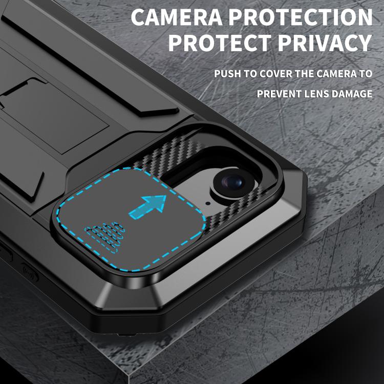 For iPhone 16e Sliding Camera IP68 Waterproof Holder Phone Case(Black) - iPhone 16e Cases by PMC TechLife | Online Shopping South Africa | PMC TechLife | Buy Now Pay Later Mobicred